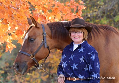 Sue and her Quarter Horse Dallas